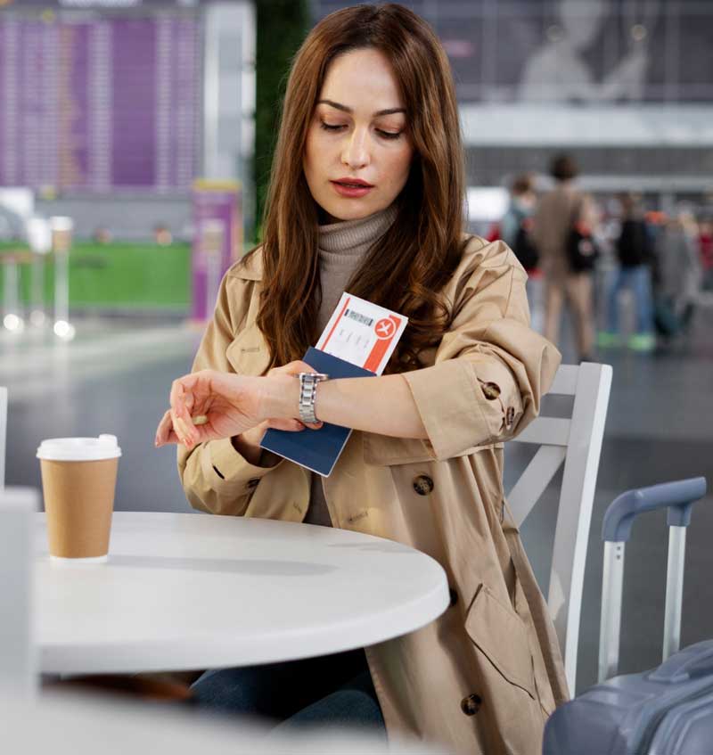 Woman holding passport